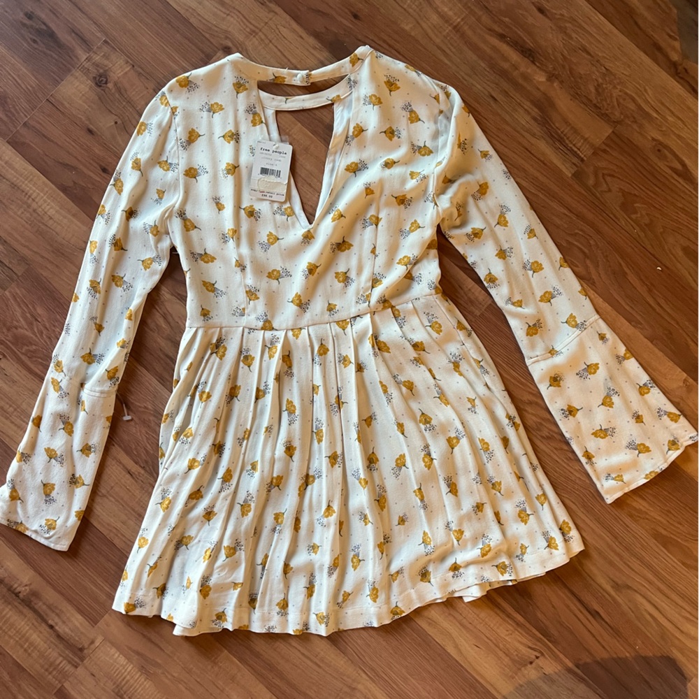 Free People Ivory Floral Dress